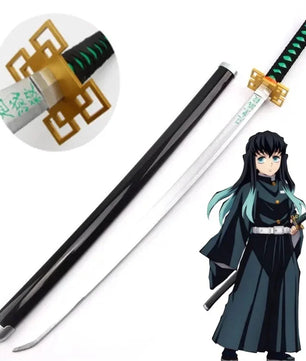 Demon Slayer Muichiro Tokito Nichirin Sword 1:1 Scale Anime Prop Replica Bamboo Sword