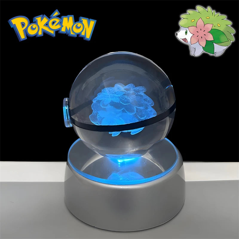 Pokemon Shaymin Figure 3D Crystal Ball Night Light Lamp