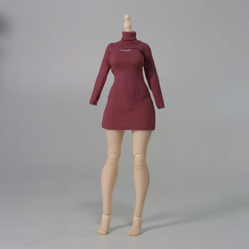 1/12 Scale Cut-Out Sweater Dress For 6-inch Female Action Figures