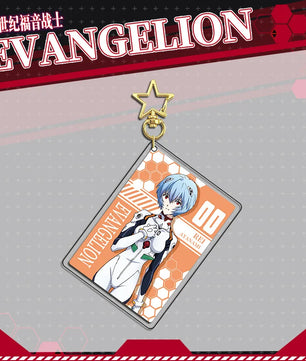 Evangelion Ayanami Rei Acrylic Stand Keychain & Double-Sided Badge Set