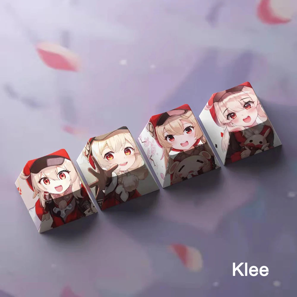 Genshin Impact Klee Keycaps 4pc Sublimation R4 Cherry Profile