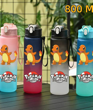 Pokemon Charmander Sports Water Bottle With Straw BPA-Free & Leakproof
