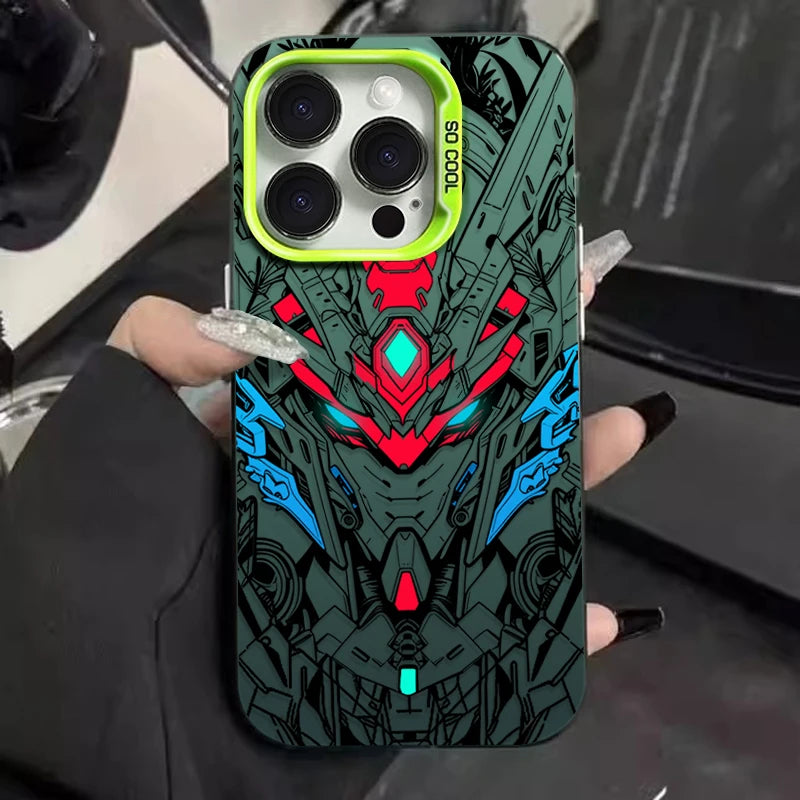 Gundam Style Mecha Phone Case - For iPhone 11 to 17 Pro Max