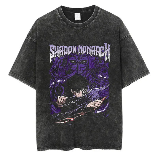 Solo Leveling Jin Woo Shirt Vintage Oversized Style Anime Shirt