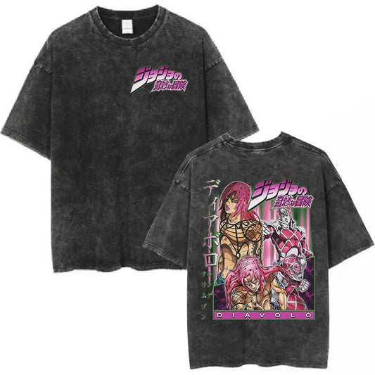 JoJo's Bizarre Adventure Diavolo Shirt Vintage Style Pre-washed