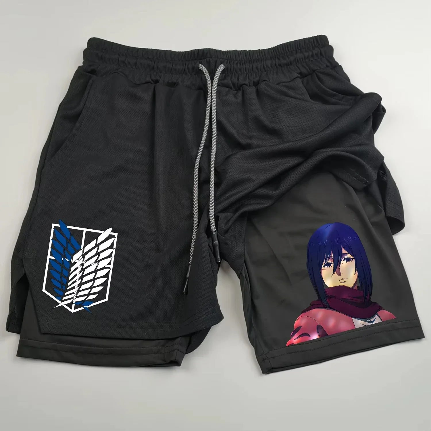 Attack on Titan Mikasa Compression Shorts - Men's Anime Sports Shorts