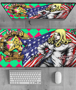 JoJo’s Bizarre Adventure Funny Valentine Stars & Stripes Mouse Pad – Large Gaming & Office Desk Mat