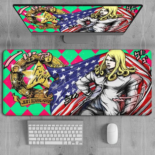 JoJo’s Bizarre Adventure Funny Valentine Stars & Stripes Mouse Pad – Large Gaming & Office Desk Mat