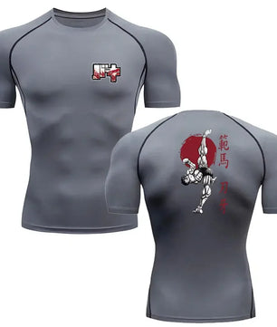 Baki Style Compression Shirt - Men's Fitness Anime Rash Guard