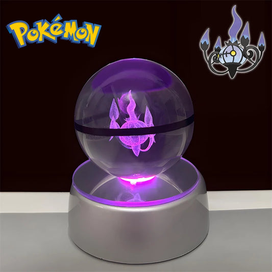 Pokemon Chandelure Figure 3D Crystal Ball Night Light Lamp