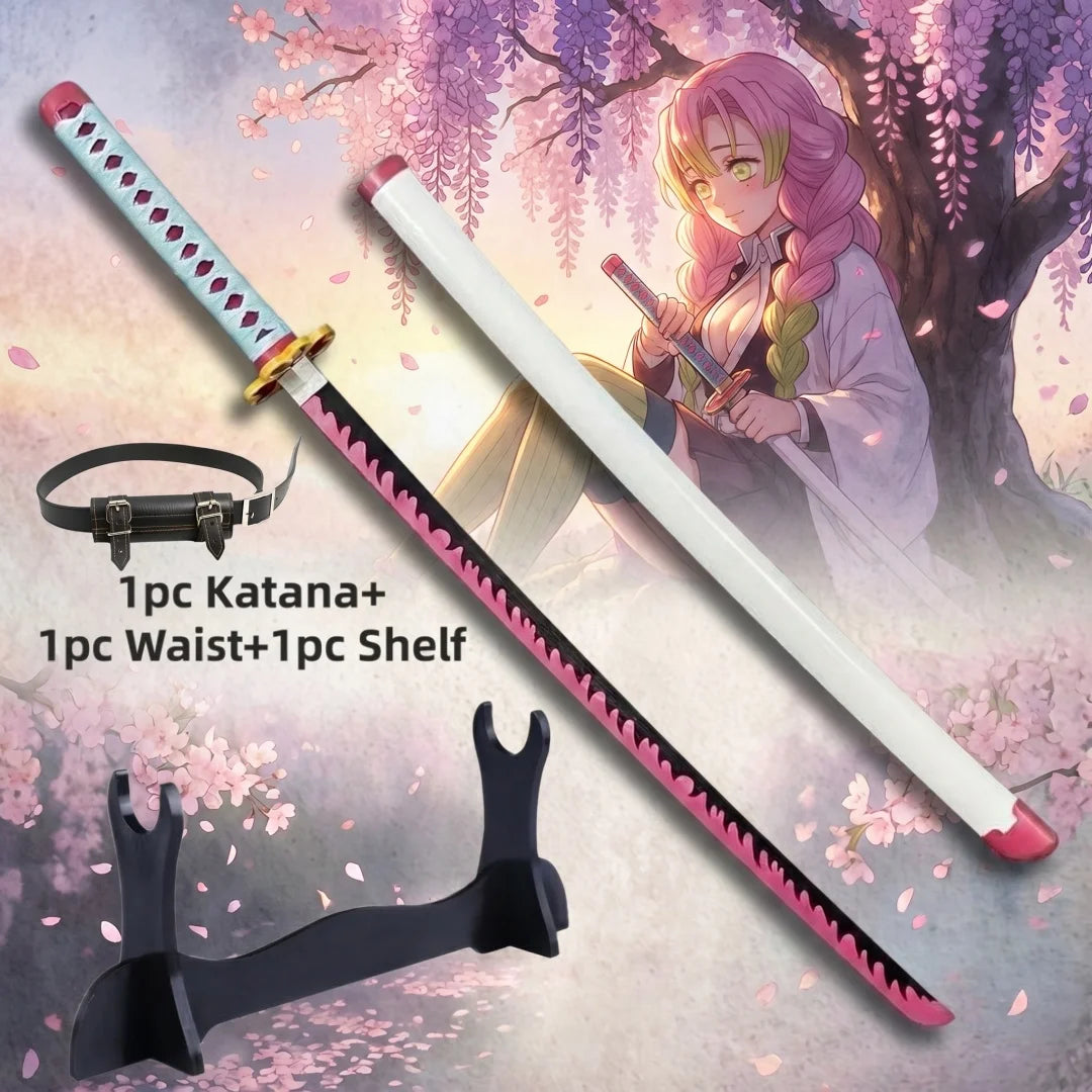 Demon Slayer Mitsuri Kanroji Nichirin Katana 1:1 Scale Anime Prop Replica Plastic Sword