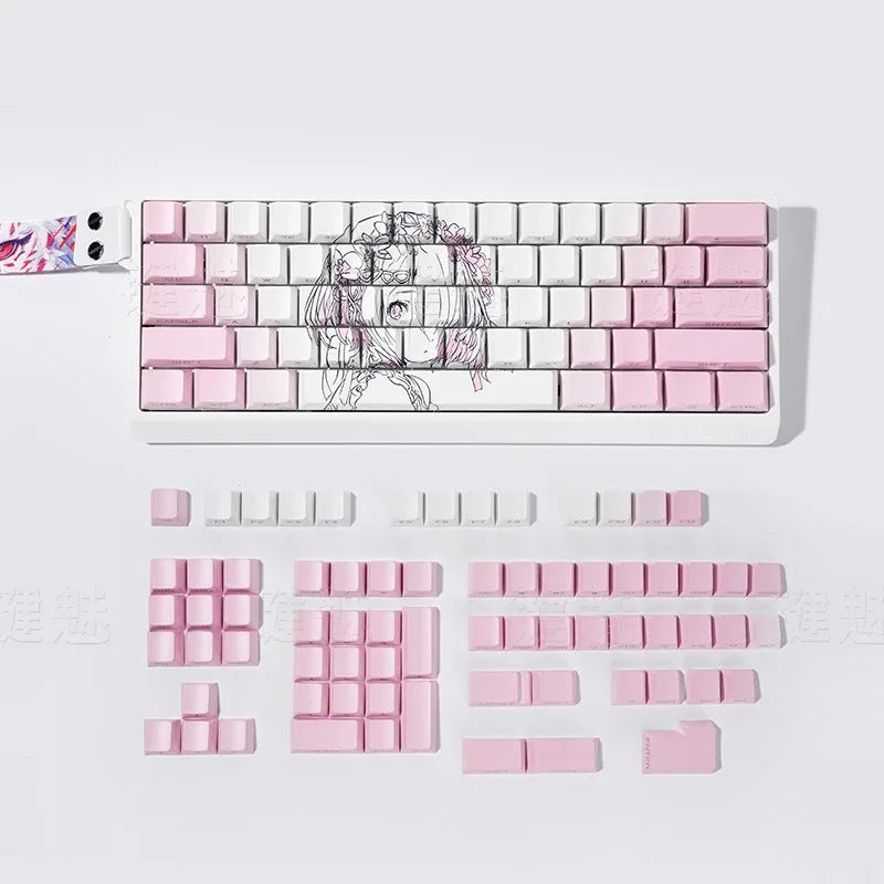 Re:Zero Rem Keycaps 130 Keys Cherry Profile Anime Keycaps