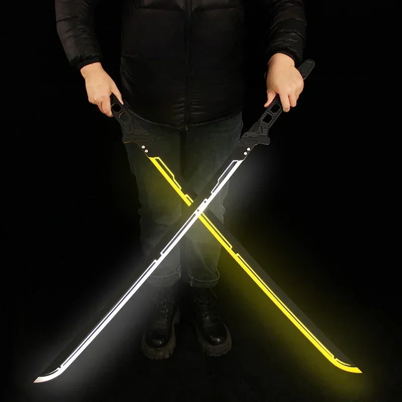 Cyberpunk Style LED Katana Full-Size Anime Prop Replica Bamboo Sword