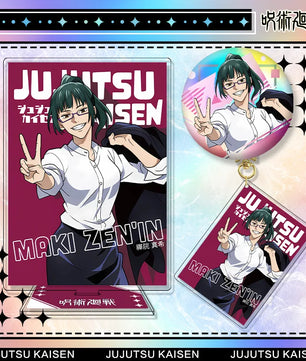 Jujutsu Kaisen Maki Zenin Acrylic Stand Keychain & Badge Set