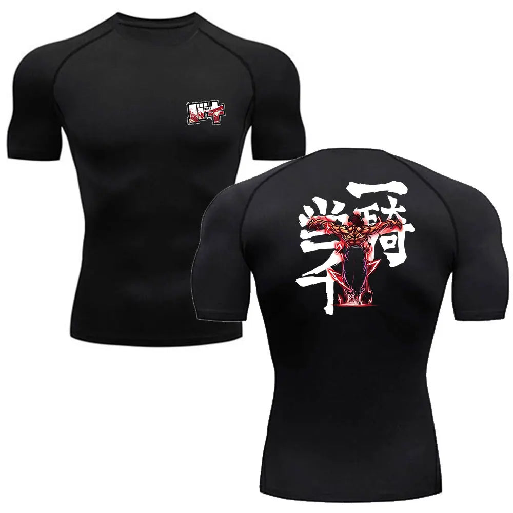 Baki Anime Compression Shirt – Men's Breathable Rash Guard