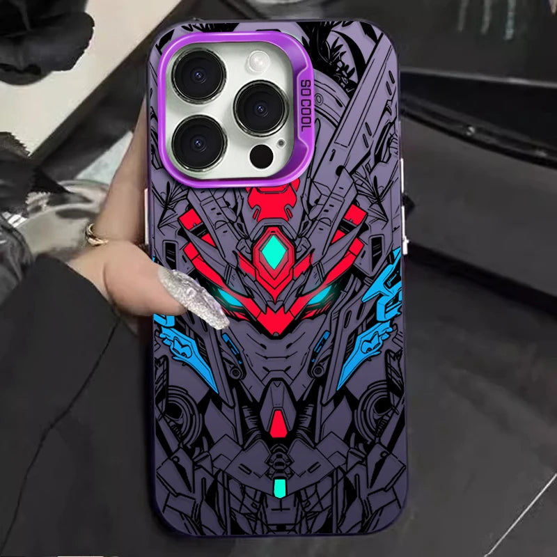Gundam Style Mecha Phone Case - For iPhone 11 to 17 Pro Max