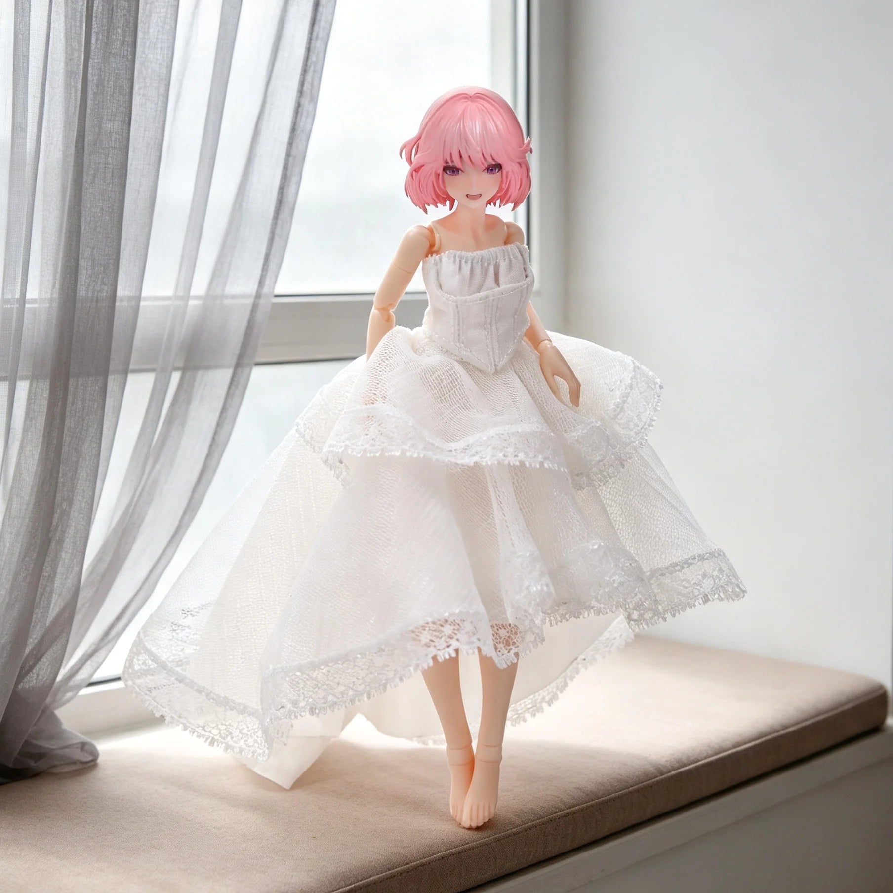 Lace Wedding Dress Clothing For 1/12 Scale Female Action Figures