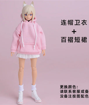 1/12 Scale Casual Hoodie Clothing Set For 6-Inch Female Action Figures