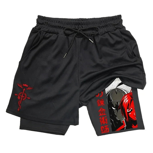 Fullmetal Alchemist Compression Shorts - Men's Anime Sports Shorts