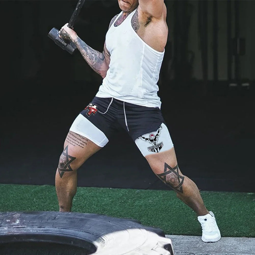 Baki Style Compression Shorts - Men's Anime Workout Shorts