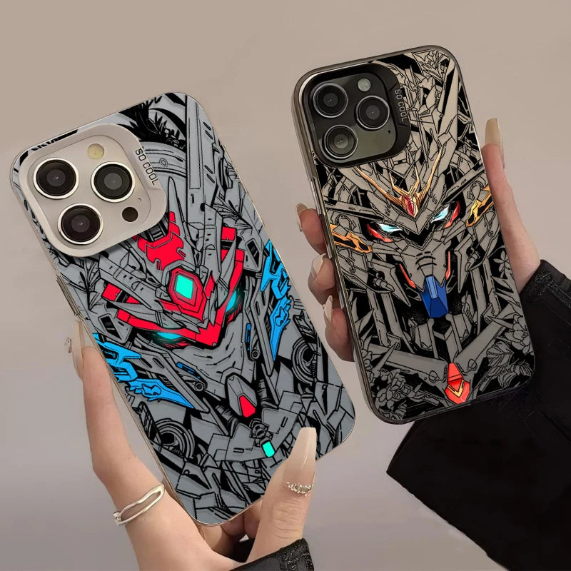 Gundam Style Mecha Phone Case - For iPhone 11 to 17 Pro Max