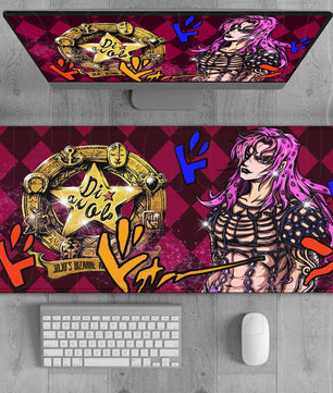 JoJo’s Bizarre Adventure Diavolo Crimson Diamond Mouse Pad – Large Gaming & Office Desk Mat