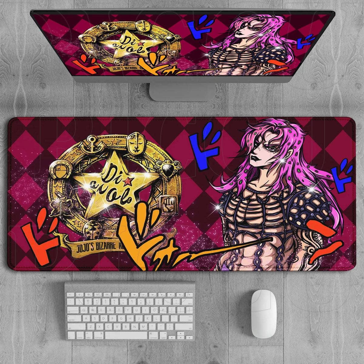 JoJo’s Bizarre Adventure Diavolo Crimson Diamond Mouse Pad – Large Gaming & Office Desk Mat