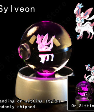 Pokemon Sylveon Figure 3D Crystal Ball Night Light Lamp