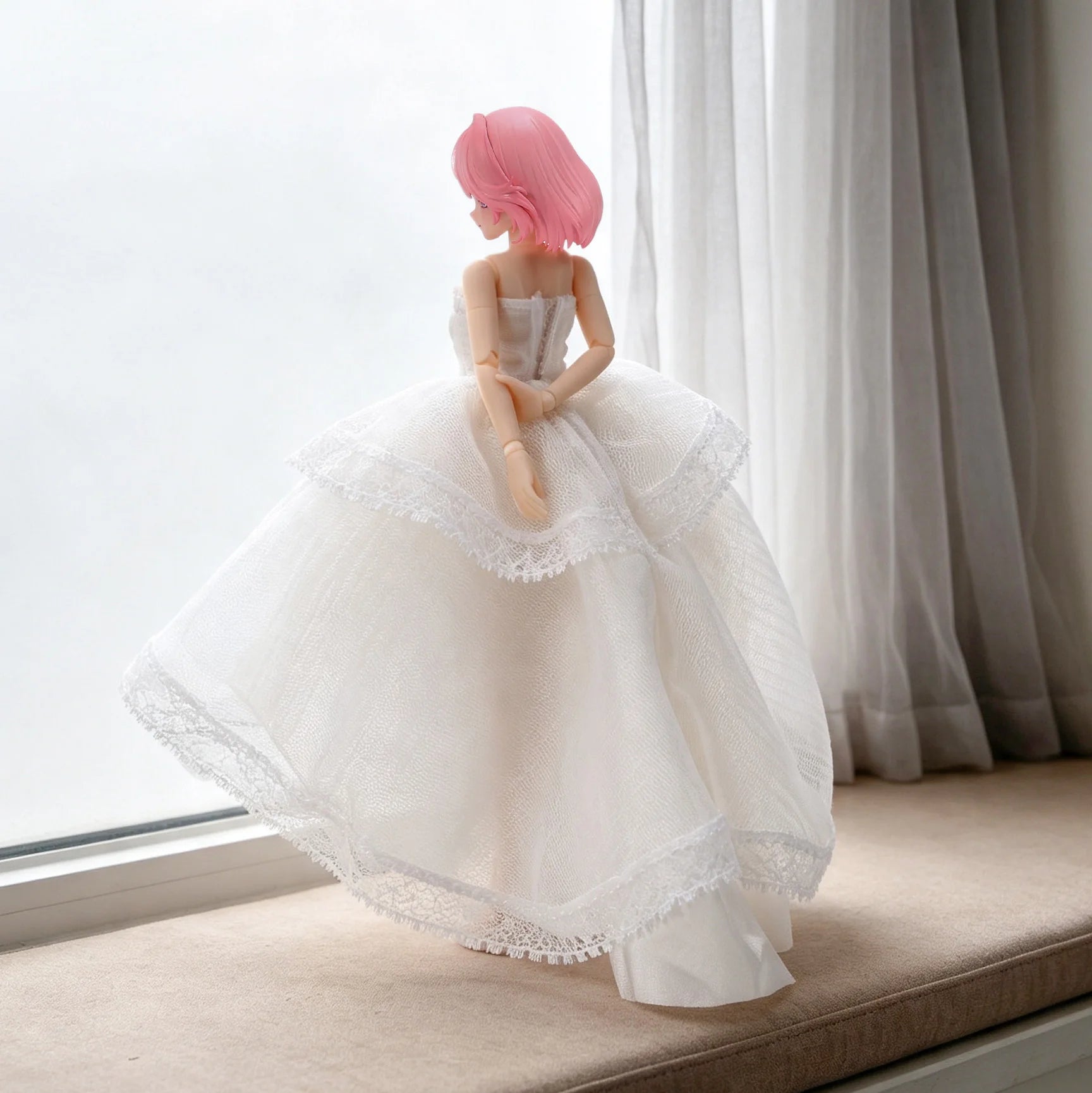 Lace Wedding Dress Clothing For 1/12 Scale Female Action Figures