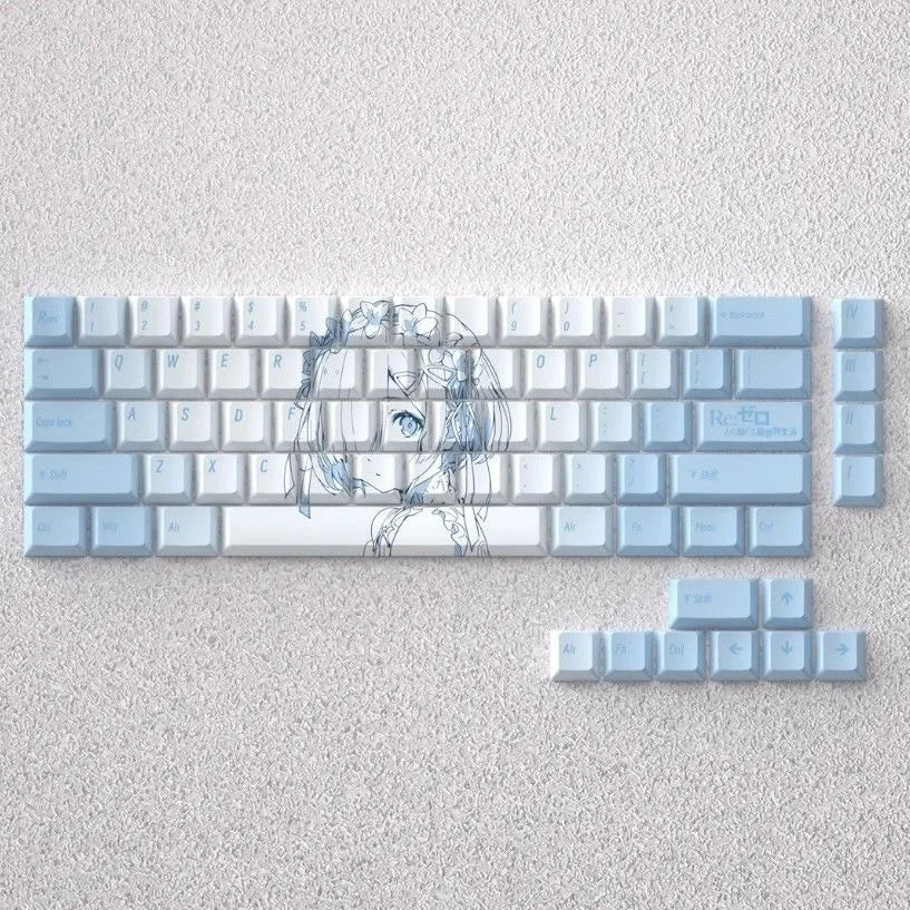 Re:Zero Rem Keycaps 130 Keys Cherry Profile Anime Keycaps