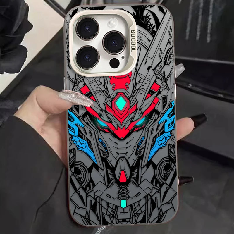 Gundam Style Mecha Phone Case - For iPhone 11 to 17 Pro Max
