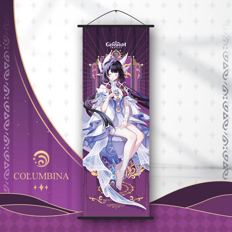 Genshin Impact Columbina Hanging Scroll Anime Poster