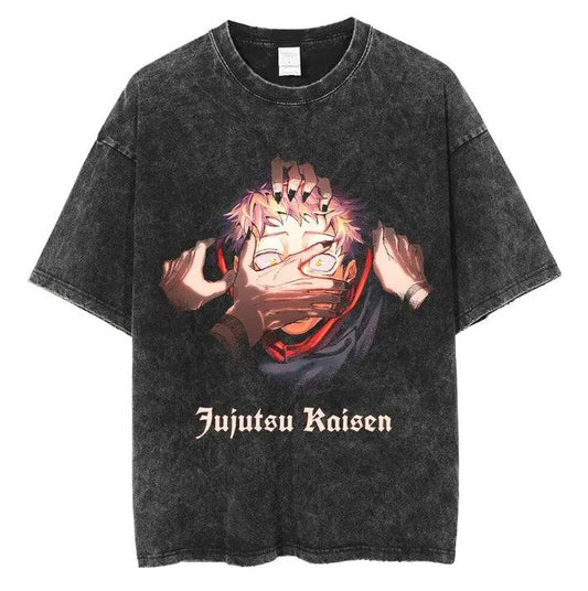 Jujutsu Kaisen Shirt Yuji Itadori Sukuna Oversized Anime Shirt