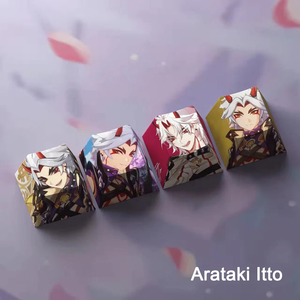 Genshin Impact Arataki Itto Keycaps 4pc Sublimation R4 Cherry