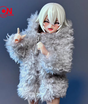 1/12 Scale Cute Plush Fashion Coat for 6-Inch Female Action Figures