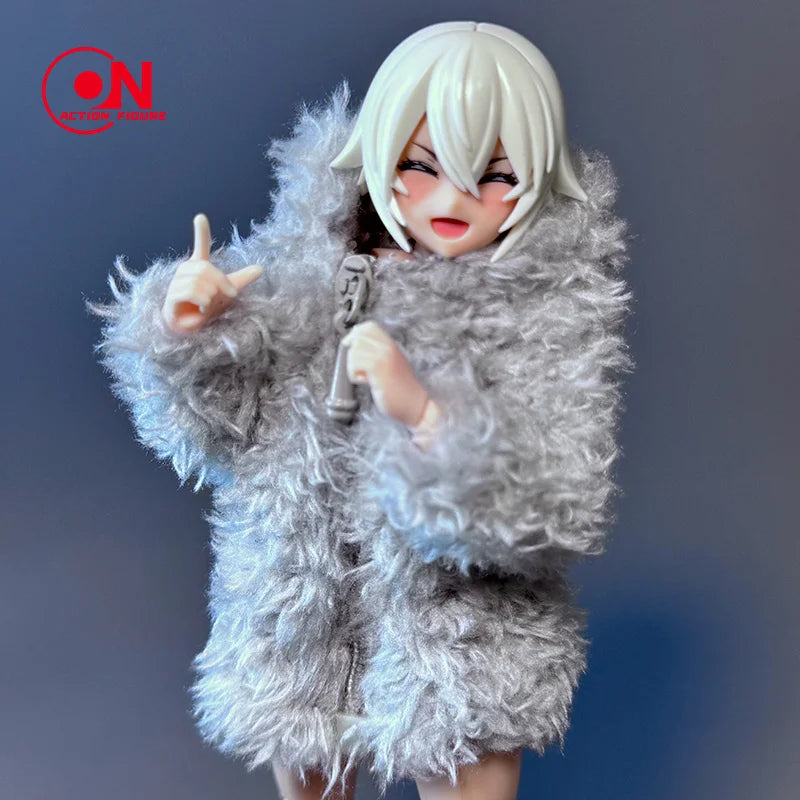 1/12 Scale Cute Plush Fashion Coat for 6-Inch Female Action Figures