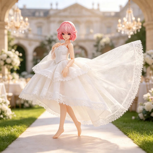 Lace Wedding Dress Clothing For 1/12 Scale Female Action Figures