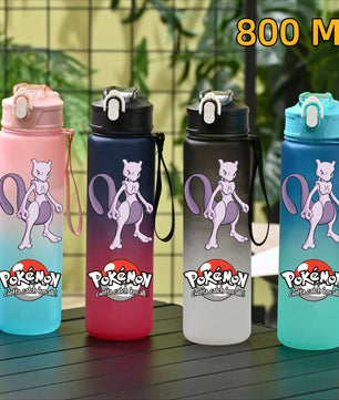 Pokemon Mewtwo Sports Water Bottle With Straw BPA-Free & Leakproof