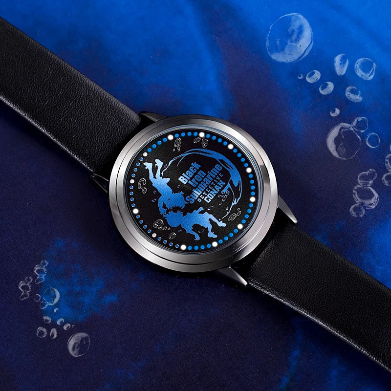 Detective Conan Black Iron Submarine LED Anime Watch