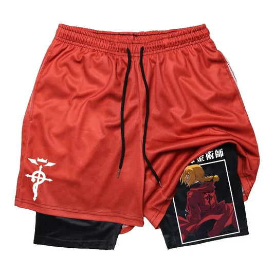 Fullmetal Alchemist Compression Shorts - Men's Anime Sports Shorts