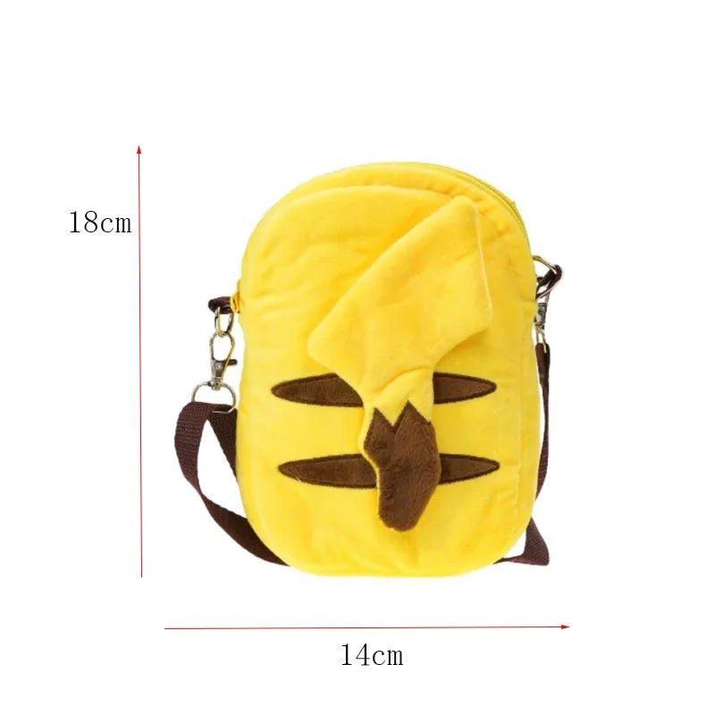 Pokemon Pikachu Tail Plush Shoulder Bag – 20cm Soft Plush Anime Bag
