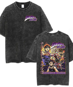 JoJo's Bizarre Adventure Narancia Shirt Vintage Style Pre-washed