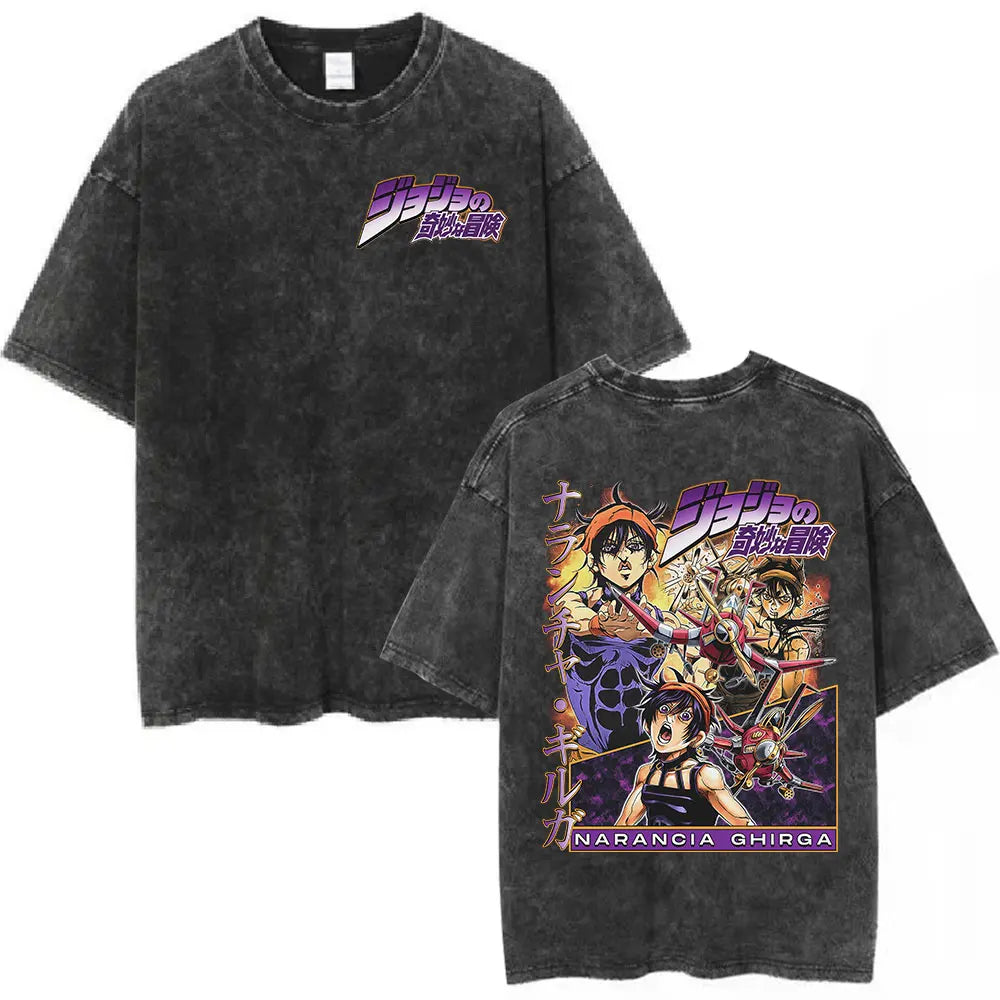 JoJo's Bizarre Adventure Narancia Shirt Vintage Style Pre-washed