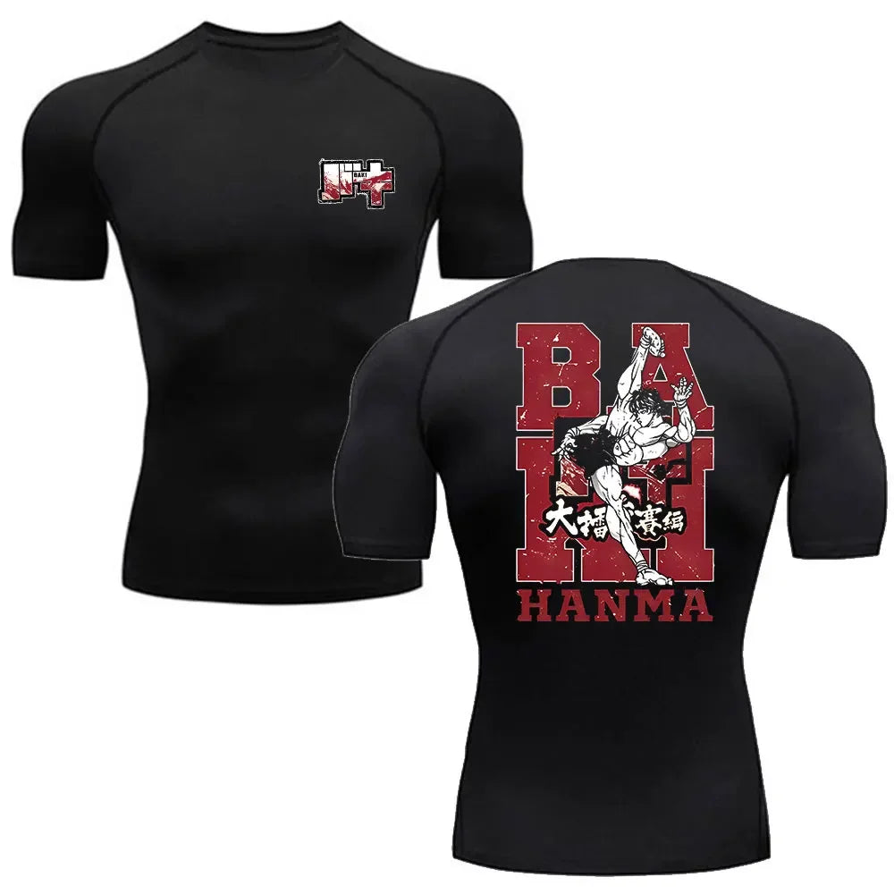 Baki Style Compression Shirt - Men's Fitness Anime Rash Guard
