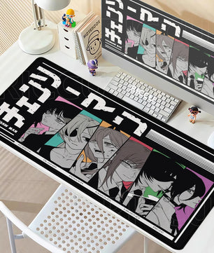 Chainsaw Man Color Accent Character Panels Mouse Pad – Large Gaming & Office Desk Mat
