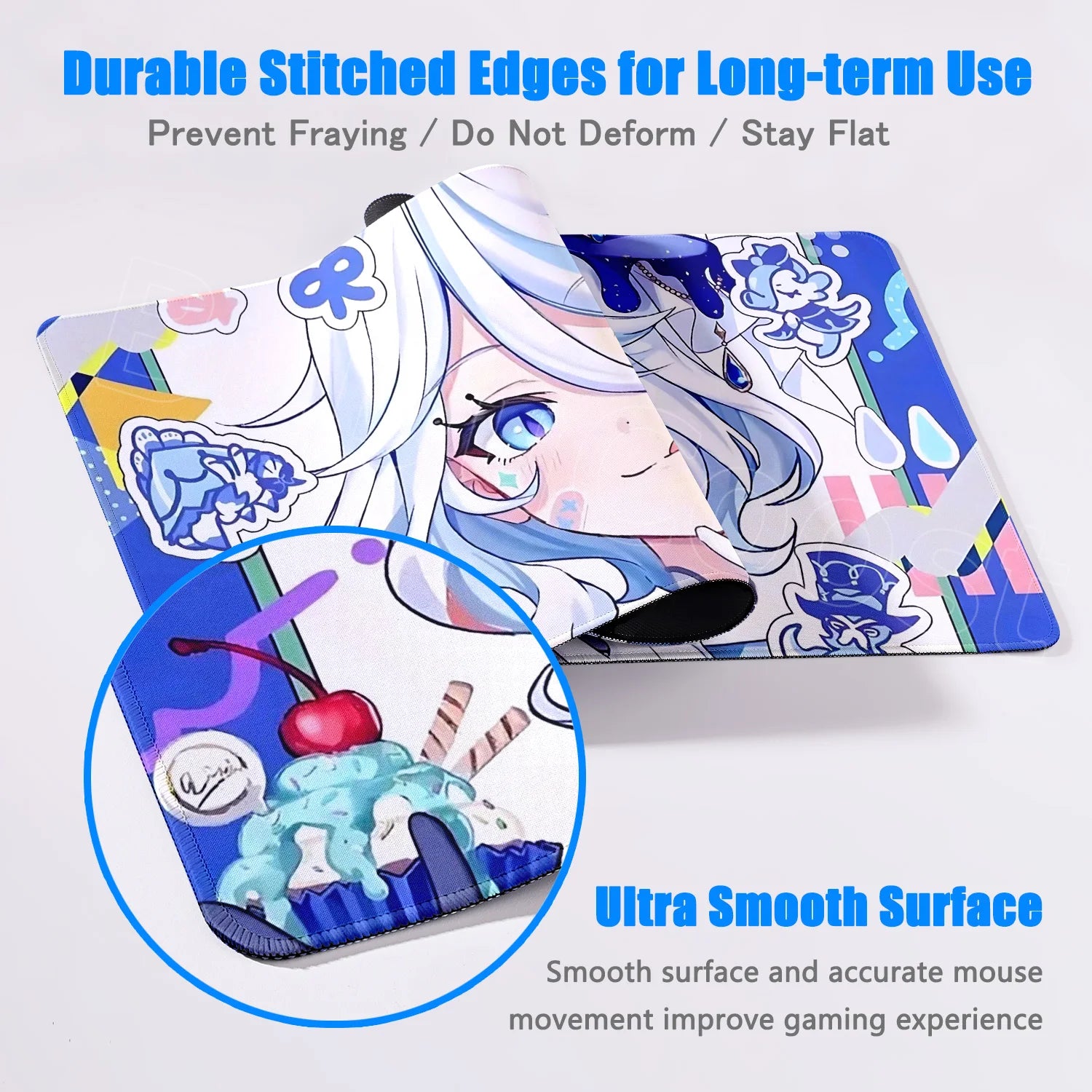 Genshin Impact Furina Large Mouse Pad - Gaming & Office Desk Mat