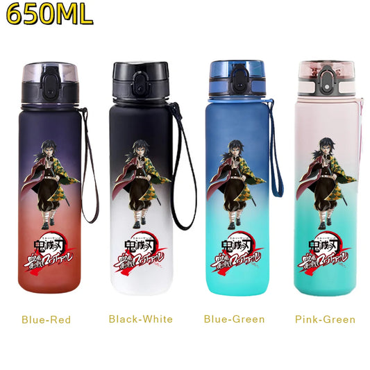 Demon Slayer Giyu Water Bottle – 650ml Leakproof Gym Bottle
