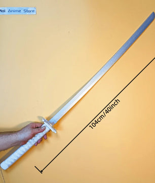 Bleach Ichigo Kurosaki Tensa Zangetsu White Katana 1:1 Scale Anime Prop Replica Bamboo Sword