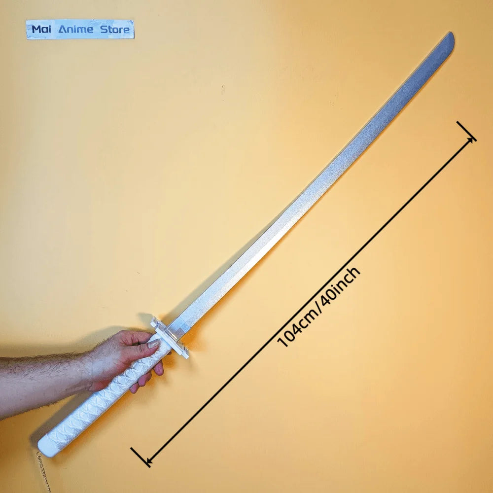 Bleach Ichigo Kurosaki Tensa Zangetsu White Katana 1:1 Scale Anime Prop Replica Bamboo Sword