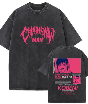 Chainsaw Man Kobeni Shirt Vintage Oversized Style Anime Shirt